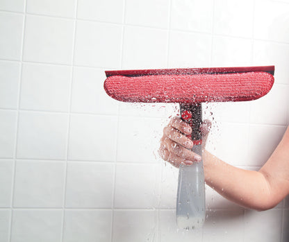 Spray Bottle with Microfiber Pad and Squeegee - US 7290