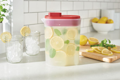 Compact Pitcher with Premium Lid, Plastic Pitcher with Multifunction Lid, 2 Quart - US 6303