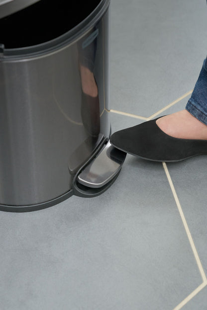 Stainless Steel Semi-Round Step-On Trash Can - US 8691