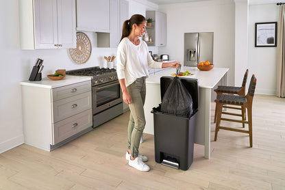 Premier High-Capacity Step-On Trash Can, Charcoal - US 7419
