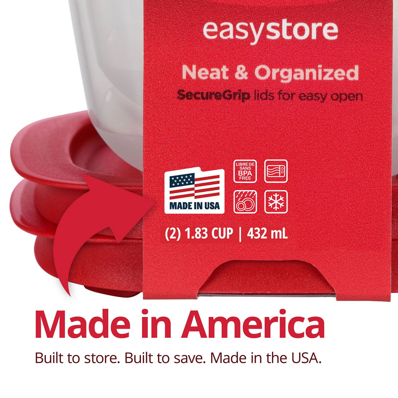EasyStore Food Storage Containers, 2-pack Square - US 2806