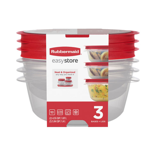 EasyStore Food Storage Containers, 3-pack Round - US 9187