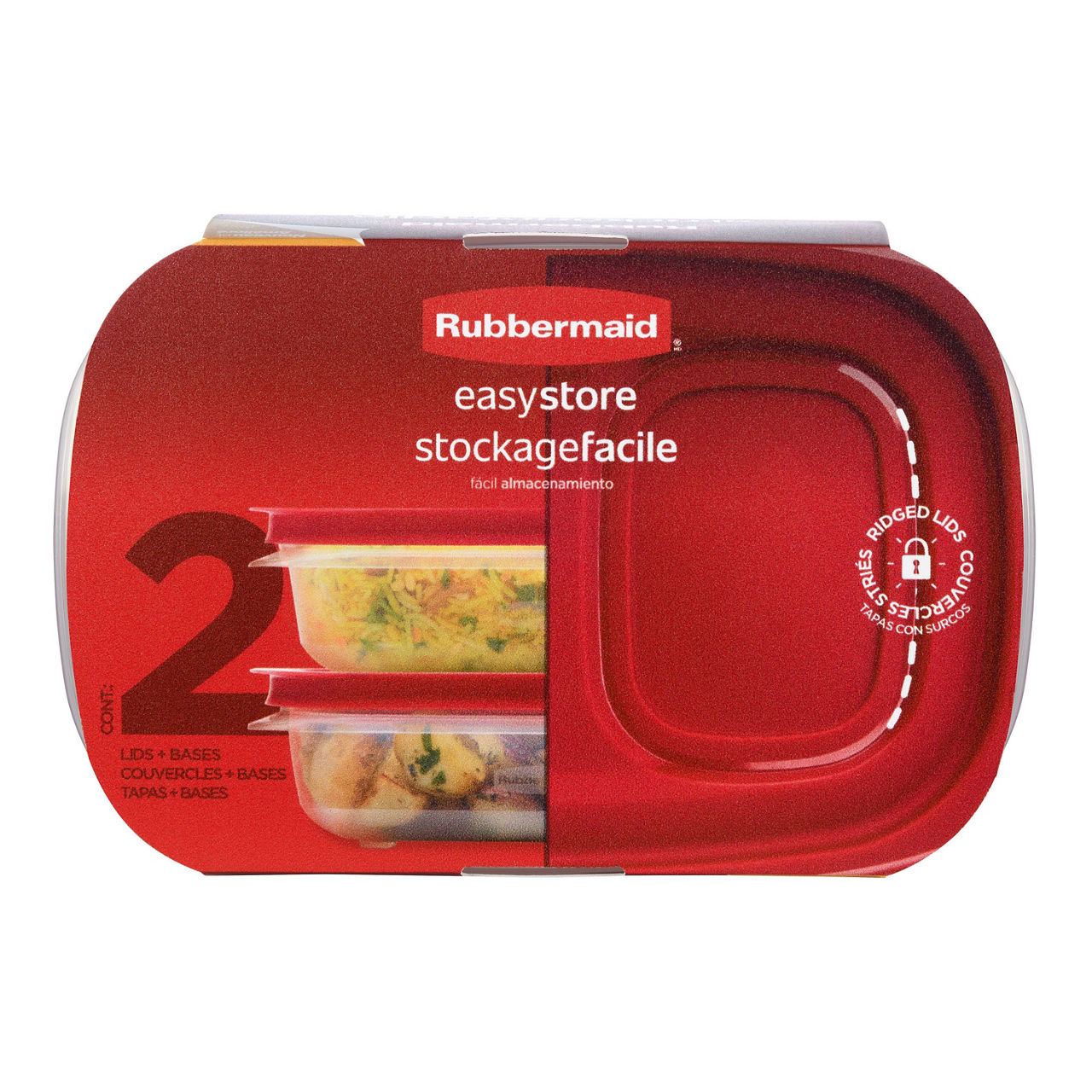 EasyStore Food Storage Containers, 2-pack Rectangle - US 2971
