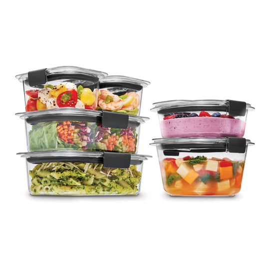 Rubbermaid Brilliance® Round and Rectangular Leak Proof Food Storage Containers, 12 Piece Set - US 7977