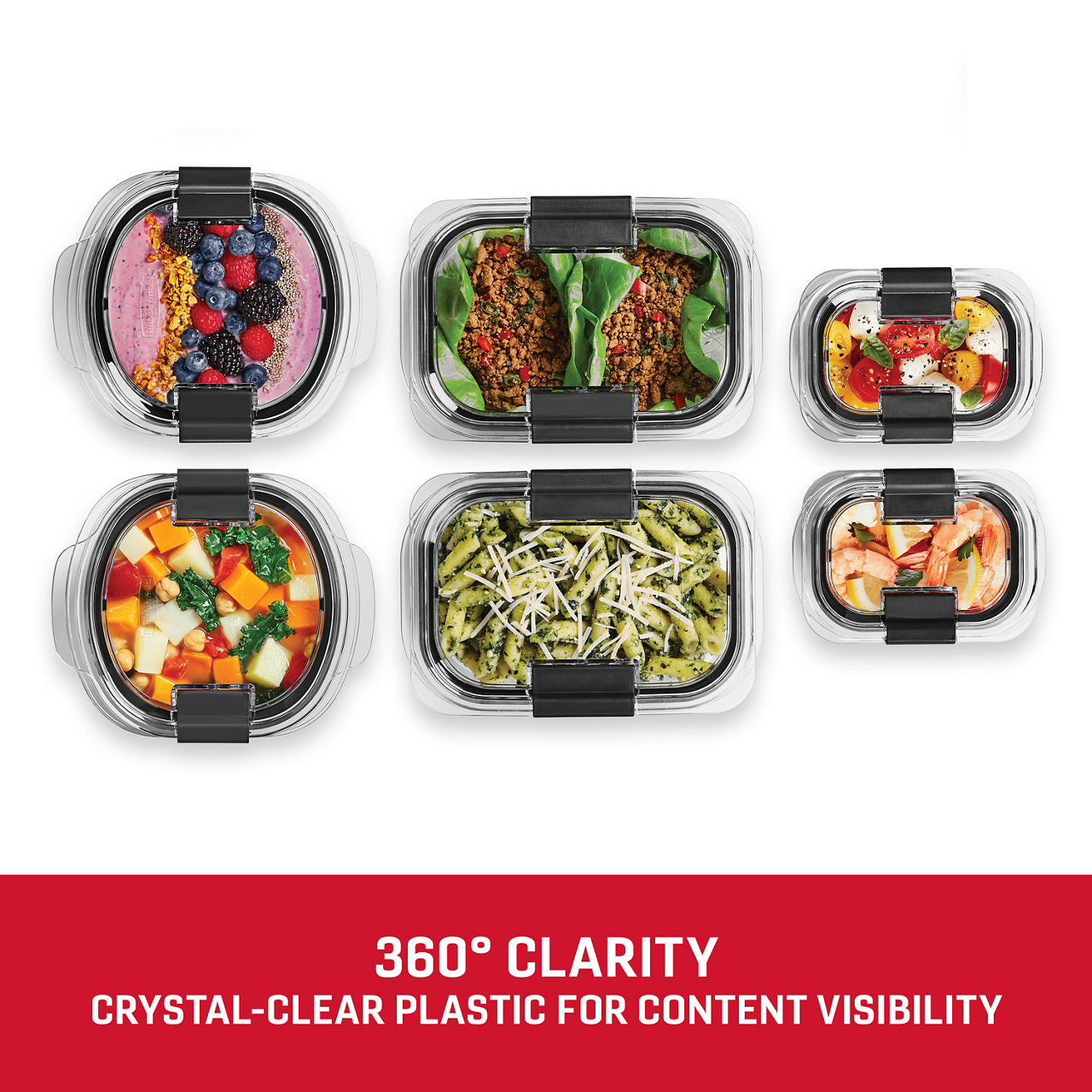 Rubbermaid Brilliance® Round and Rectangular Leak Proof Food Storage Containers, 12 Piece Set - US 7977